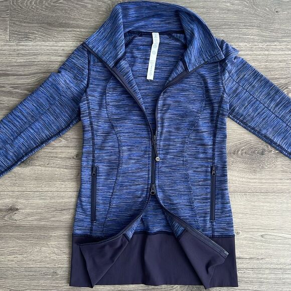 LULULEMON Nice Asana Jacket Size 4 Wee Are From Space Cadet Blue Luon Full Zip - Picture 4 of 11
